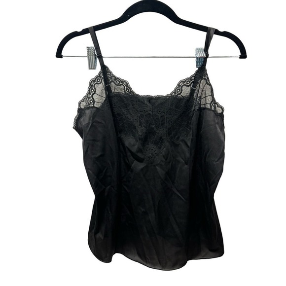 Vanity Fair Tops - Black Delicate Lace Tank Top